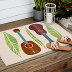 Island Life Ukuleles and Palms Outdoor Rug Gallery Image 2