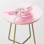 Highland Cow Pink Side Table Gallery Image 2