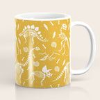Dinosaur Fossils on Mustard Yellow Coffee Mug Gallery Image 1