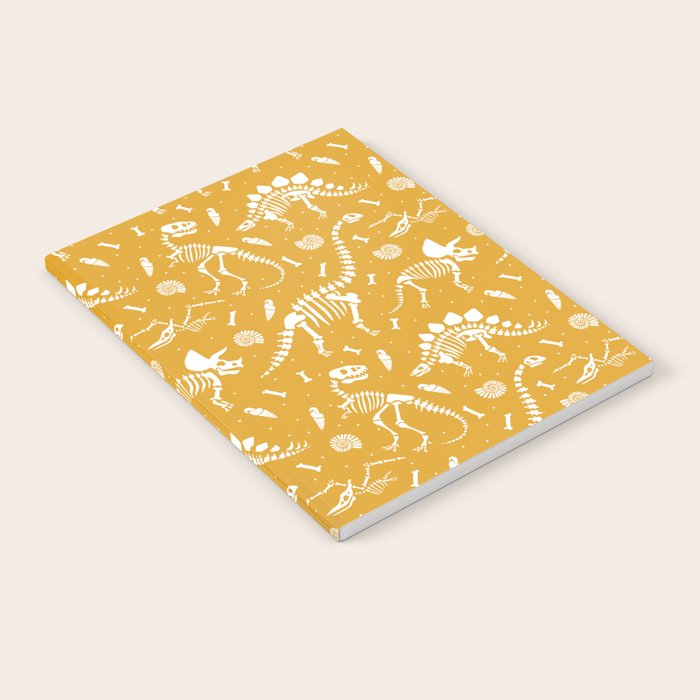 Dinosaur Fossils on Mustard Yellow Notebook Gallery Image 1