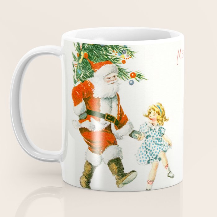 Vintage Christmas Card 1921 Santa Claus Children's Poem Festive Art Coffee Mug Gallery Image 3
