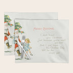 Vintage Christmas Card 1921 Santa Claus Children's Poem Festive Art Placemat Gallery Image 1