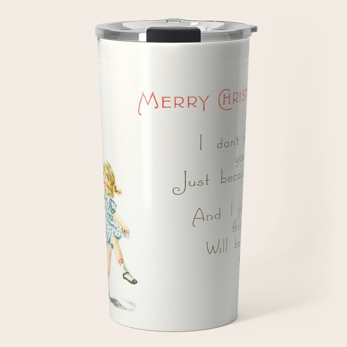 Vintage Christmas Card 1921 Santa Claus Children's Poem Festive Art Travel Mug Gallery Image 1