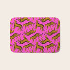 Tigers (Magenta and Marigold) Bath Mat Gallery Image 1