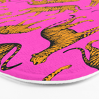 Tigers (Magenta and Marigold) Bath Mat Gallery Image 3