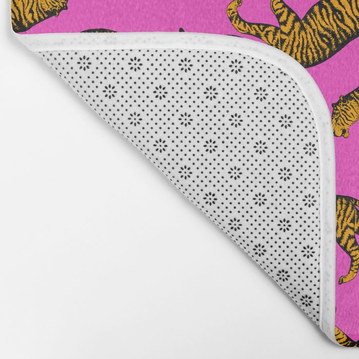 Tigers (Magenta and Marigold) Bath Mat Gallery Image 2