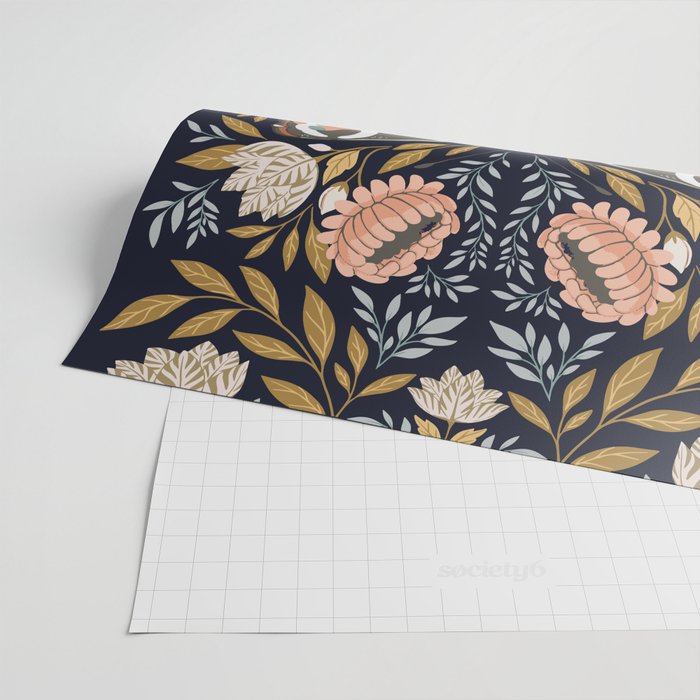 William Morris Butterfly - Midnight Garden Wrapping Paper Gallery Image 2