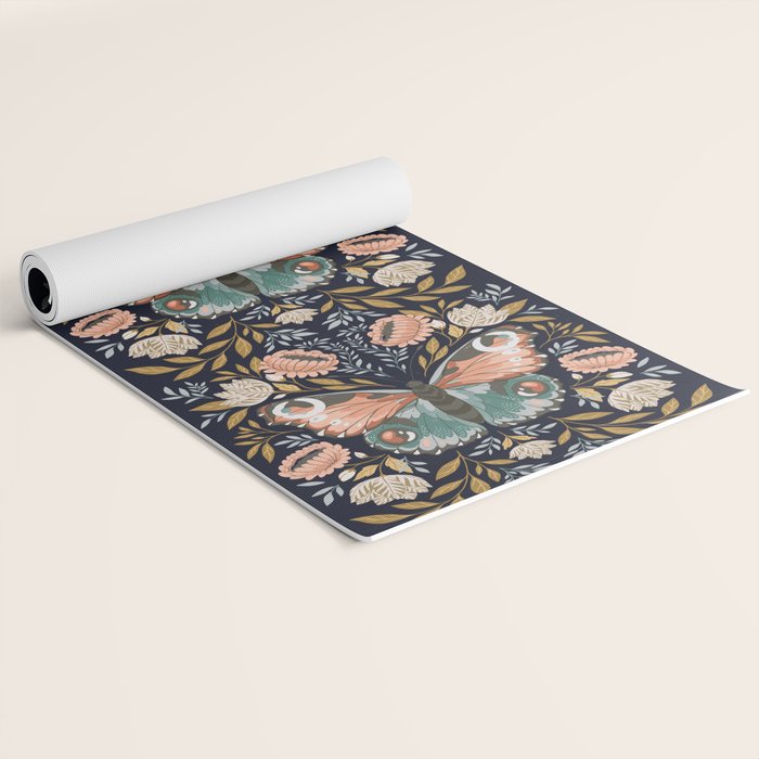 William Morris Butterfly - Midnight Garden Yoga Mat Gallery Image 2
