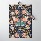 William Morris Butterfly - Midnight Garden Wrapping Paper Gallery Image 1