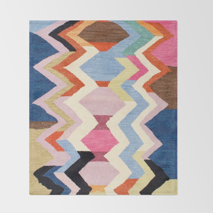 Colored Oriental  Berber Traditional Moroccan Artwork  Throw Blanket Gallery Image 2