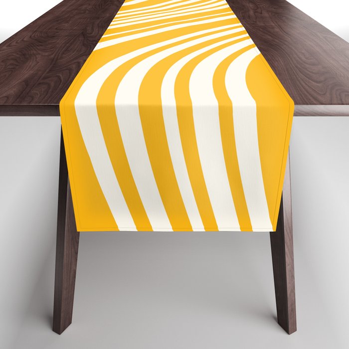 Wavy Stripes XLV - Golden Yellow Table Runner Gallery Image 1