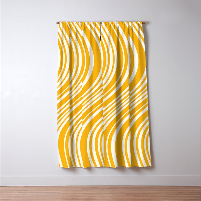 Wavy Stripes XLV - Golden Yellow Window Curtain Gallery Image 3