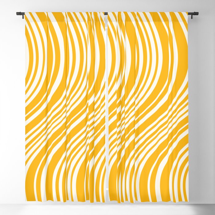 Wavy Stripes XLV - Golden Yellow Window Curtain Gallery Image 1