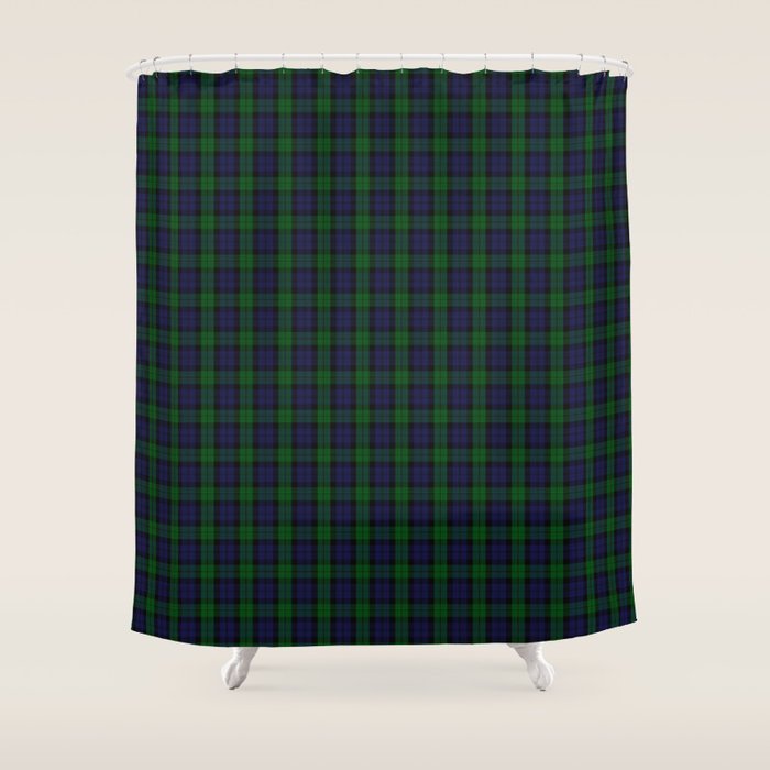 Large Military Blackwatch Scottish Tartan Plaid Shower Curtain Gallery Image 1