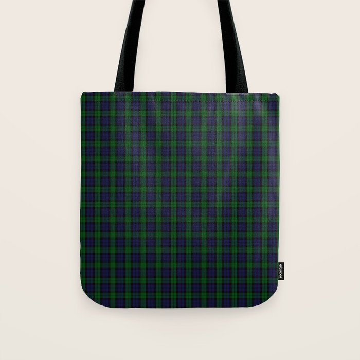Large Military Blackwatch Scottish Tartan Plaid Tote Bag Gallery Image 1