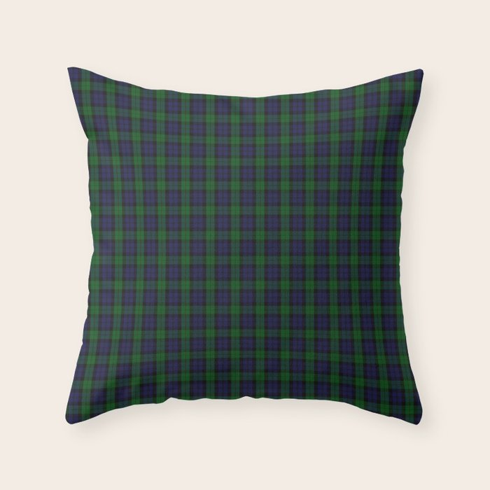 Large Military Blackwatch Scottish Tartan Plaid Throw Pillow Gallery Image 6
