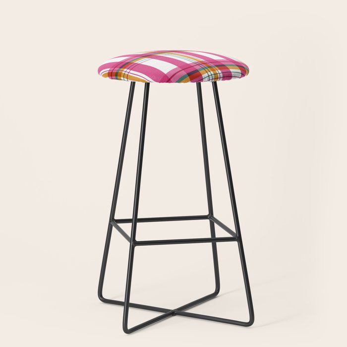 Cheerful Checkered Pattern Stool Gallery Image 1
