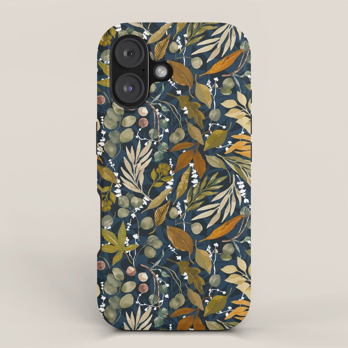 Fall leafy nature dark A iPhone Case Gallery Image 1