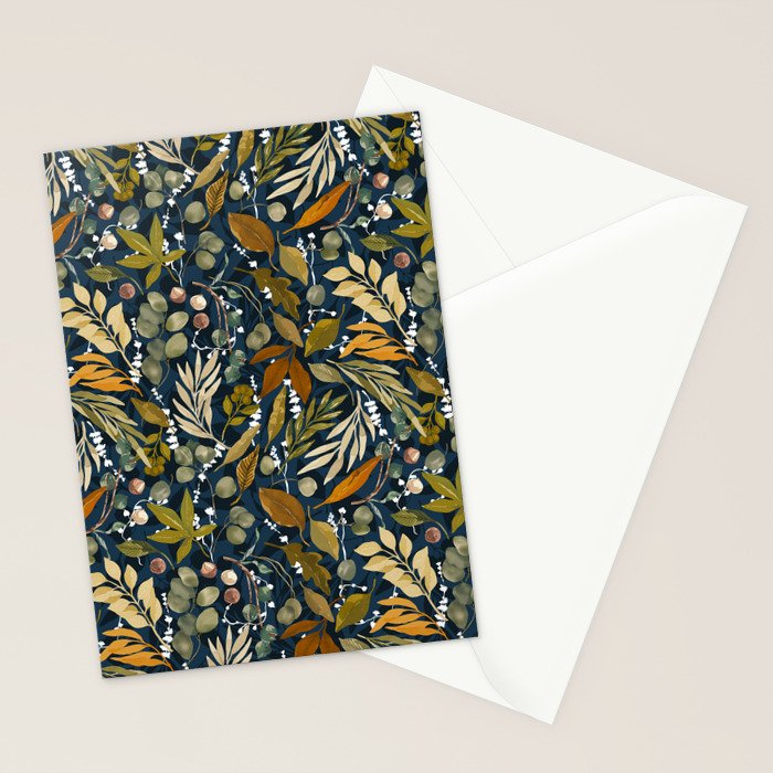 Fall leafy nature dark A Stationery Card Gallery Image 2