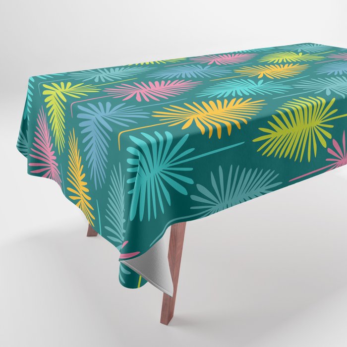 Bright Tropical Botanical Pattern Tablecloth Gallery Image 1