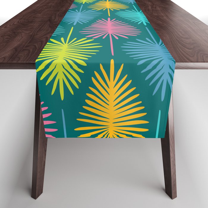 Bright Tropical Botanical Pattern Table Runner Gallery Image 1