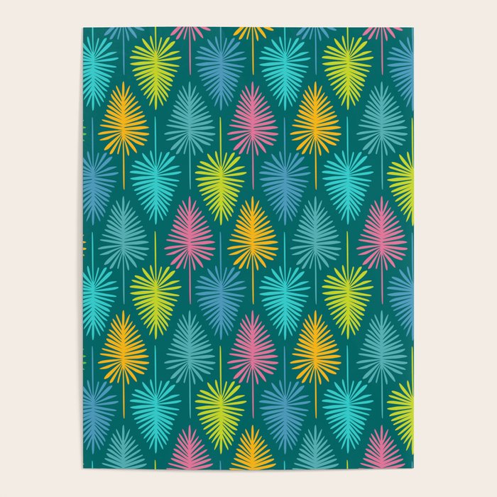Bright Tropical Botanical Pattern Poster Gallery Image 4
