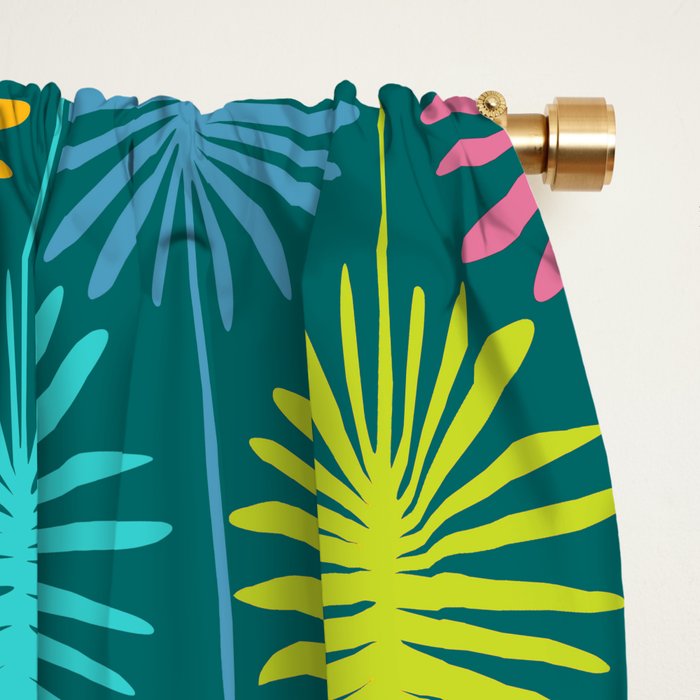 Bright Tropical Botanical Pattern Window Curtain Gallery Image 2