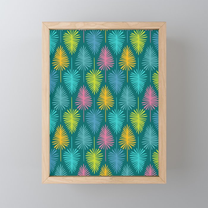 Bright Tropical Botanical Pattern Mini Art Print Gallery Image 1