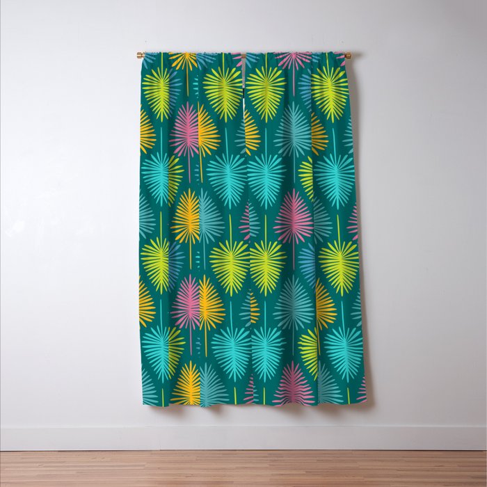 Bright Tropical Botanical Pattern Window Curtain Gallery Image 3