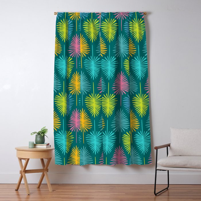 Bright Tropical Botanical Pattern Window Curtain Gallery Image 5