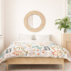 Botanical Harmony | Floral Vintage Plants Colorful Leaves | Autumn Spring Nature Bohemian Chic Duvet Cover Gallery Image 3