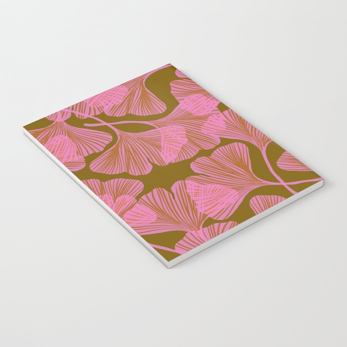 Pink Ginkgo Leaf Pattern Notebook Gallery Image 3