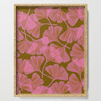 Pink Ginkgo Leaf Pattern Serving Tray Gallery Image 1