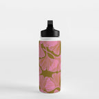 Pink Ginkgo Leaf Pattern Water Bottle Gallery Image 3