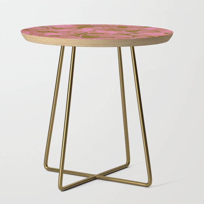 Pink Ginkgo Leaf Pattern Side Table Gallery Image 1