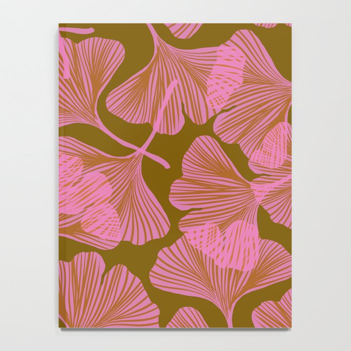 Pink Ginkgo Leaf Pattern Notebook Gallery Image 4