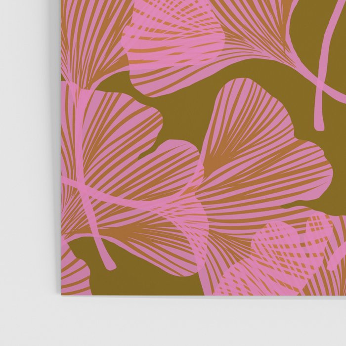 Pink Ginkgo Leaf Pattern Poster Gallery Image 3