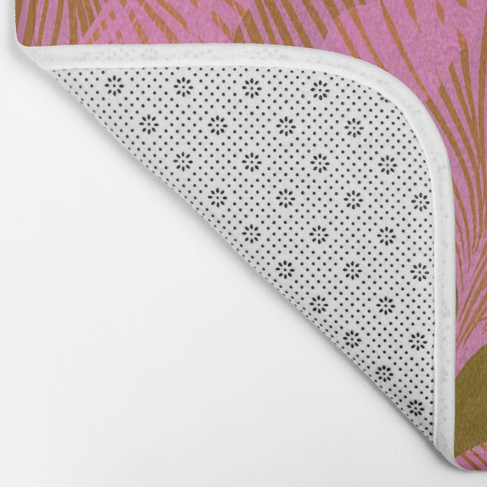 Pink Ginkgo Leaf Pattern Bath Mat Gallery Image 2