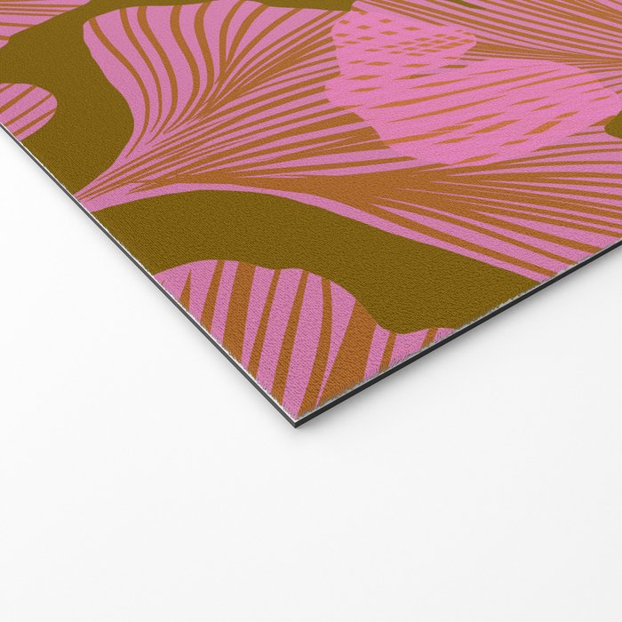 Pink Ginkgo Leaf Pattern Welcome Mat Gallery Image 2