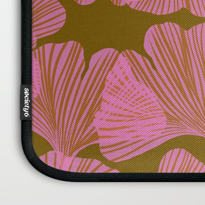 Pink Ginkgo Leaf Pattern Laptop Sleeve Gallery Image 3