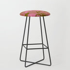 Pink Ginkgo Leaf Pattern Stool Gallery Image 1