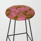 Pink Ginkgo Leaf Pattern Stool Gallery Image 2