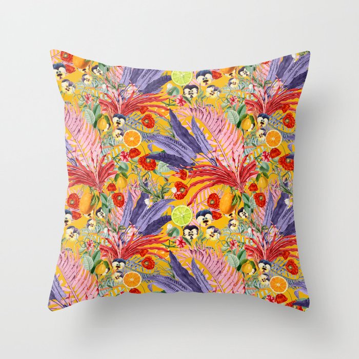 Summer Tropical Garden Throw Pillow Gallery Image 6