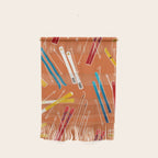 Retro Ski Pattern Illustration Wall Hanging Gallery Image 1