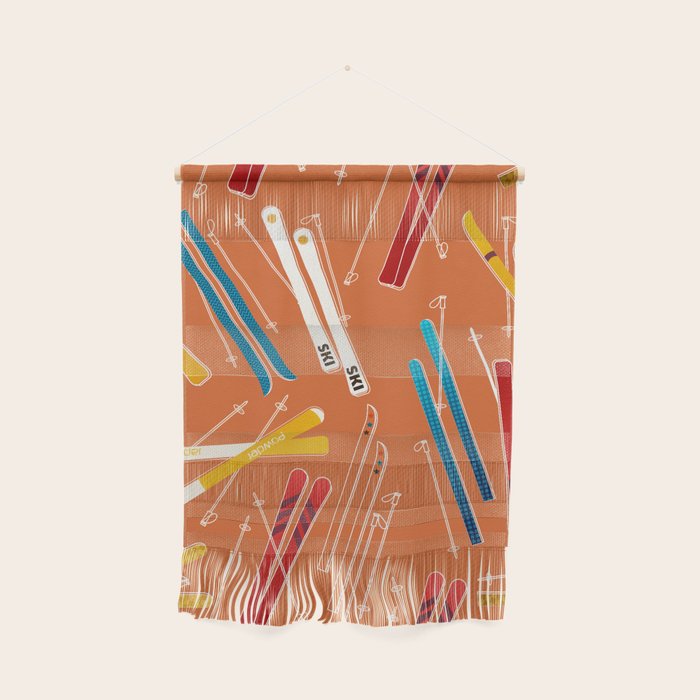 Retro Ski Pattern Illustration Wall Hanging Gallery Image 1