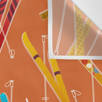Retro Ski Pattern Illustration Wall Tapestry Gallery Image 3
