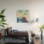 Blue Blooming Wood Wall Art Gallery Image 2