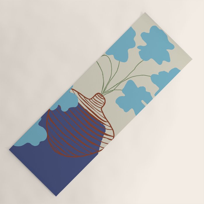 Blue Blooming Yoga Mat Gallery Image 1