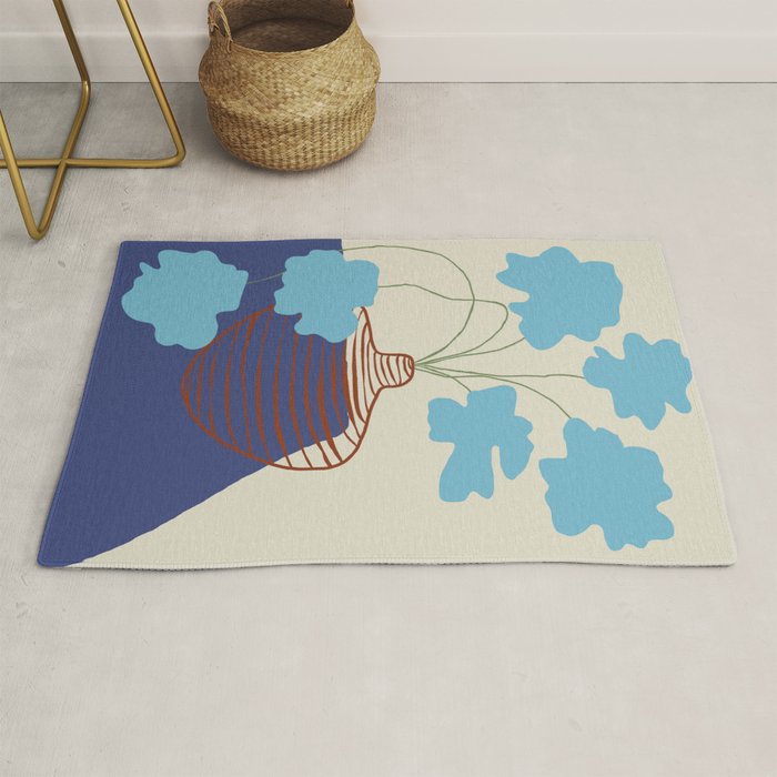 Blue Blooming Rug Gallery Image 1