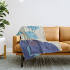 Blue Blooming Throw Blanket Gallery Image 1